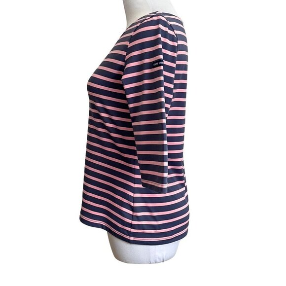SAINT JAMES GREY PINK HALF SLEEVE BOAT NECK STRIPED TOP - 6 - Picture 2 of 10